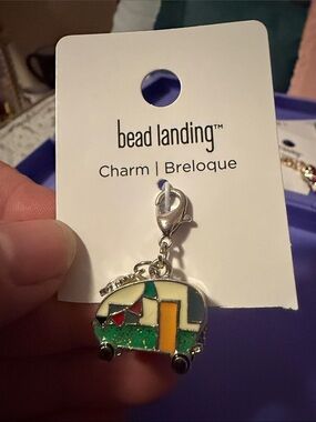 Bead Landing Green and Yellow Camper Charm Bracelet Charm